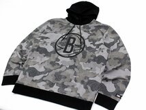 4万新品◆XL◆ボス BOSS×NBAコラボ BROOKLYN NETS カモフラージュプリントフーディースウェットプルオーバー『W_Camo_NBA』1円_画像3