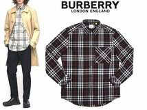 9万新品◆L◆BURBERRYバーバリー◆チェック柄 コットンポケット付きボタンダウン長袖シャツ 黒マルチカラー「CAUSEY」1円_画像1