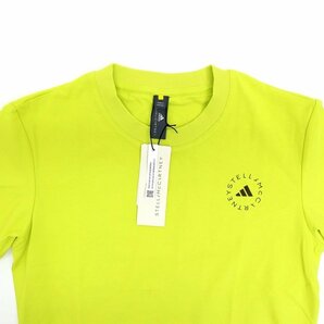 3万新品◆M◆アディダス×ステラ Adidas by STELLA MCCARTNEY ストレッチ素材コラボロゴTシャツ 黄 1円の画像3