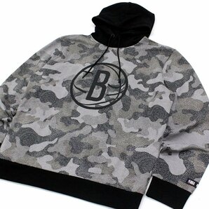 4万新品◆XL◆ボス BOSS×NBAコラボ BROOKLYN NETS カモフラージュプリントフーディースウェットプルオーバー『W_Camo_NBA』1円の画像3