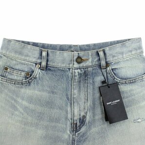 12万新品◆32◆SAINT LAURENT 日本製 CARROT FIT ウォッシュ加工デニムジーンズ LIGHT FALL BLUE ㈱ケリング【サンローラン】1円の画像3