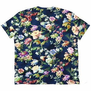 9万新品◆XXL◆【ETRO】エトロ◆イタリア製 紺マルチカラー フラワーモチーフプリントTシャツ 1円の画像4