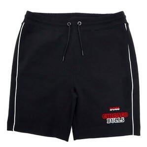 3万新品◆L◆ボス BOSS×NBAコラボ CHICAGO BULLS ロゴ入りスウェットハーフパンツ 黒『Slam_2_NBA』1円の画像4