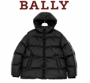 20万新品◆BALLY◆52=XL◆中綿入り袖バリーストライプダウンジャケット黒 1円