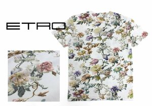 9万新品◆L◆【ETRO】エトロ◆イタリア製 パステルマルチカラー フラワーモチーフプリントTシャツ 1円