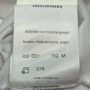 Wm320 正規品 MONCLER モンクレール 長袖 MAGLIA ロンT カットソー ロゴプリント ホワイト 白 メンズ C-SCOM-20-6723の画像9