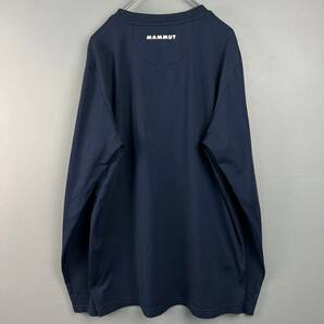 Wm430 美品 MAMMUT マムート 160イヤー クィックドライロゴプリント ロングスリーブ Tシャツ 紺 メンズ XL 大きいサイズの画像3