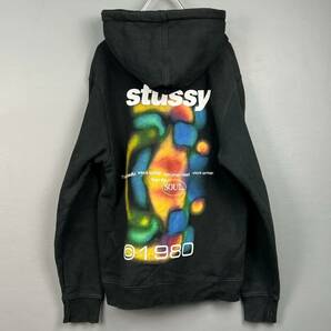 Wm504 STUSSY SOUL ステューシー スウェット パーカー フーディー プルオーバー ロゴプリント ブラック 黒 メンズの画像2