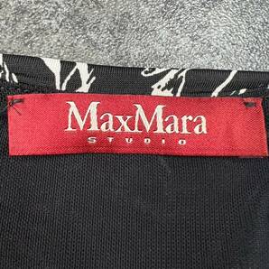 Wm427 MaxMara STUDIO マックスマーラ ステュディオ ドレス ワンピース ストレッチ ロング丈 モノトーン 黒・白 の画像8