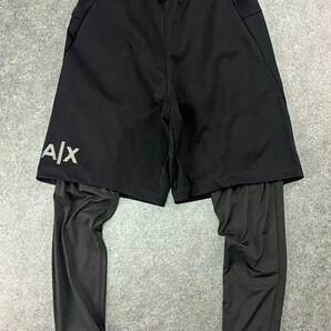 Wm553 美品 A|X ARMANI EXCHANGE アルマーニエクスチェンジ 2 in 1 トレーニングショーツ タイトレッグ メンズ の画像2