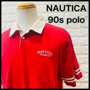 Nautica 90s レッドポロシャツ 90s Nautica polo shirt men’s Lサイズ