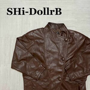 SHi-DollrB 9号 羊革　革　アウター　レザージャケット　ライダース　ブラウン　茶色　古着 leatherjacket riders outer