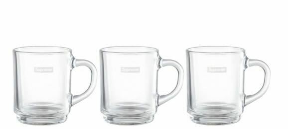 送料無料 新品 Supreme Duralex Glass Mugs (Set of 3) Clear クリア シュプリーム デュラレックス ガラス コップ ３個