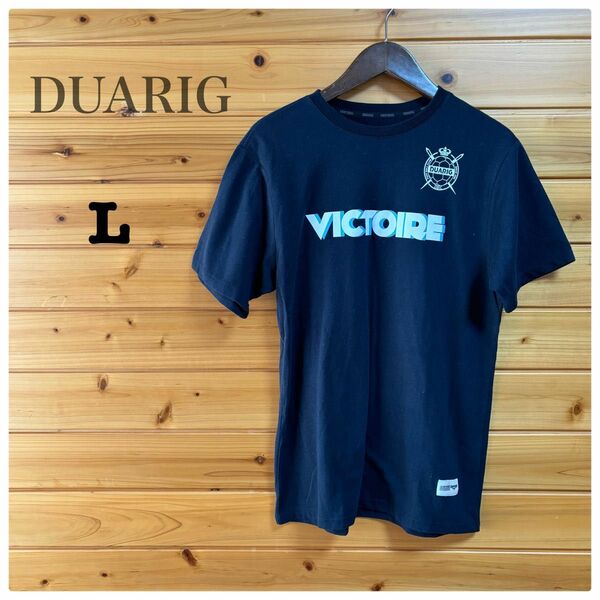 DUARIG ロゴTシャツ 半袖シャツサッカーフットサル 濃紺 L