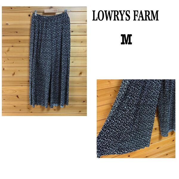 LOWRYS FARM ワイドガウチョ ワイドパンツ総柄 シャリ感 M