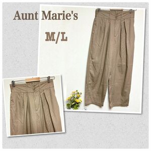 Aunt Marie's ハイウエストタックチノパンツベージュM/L