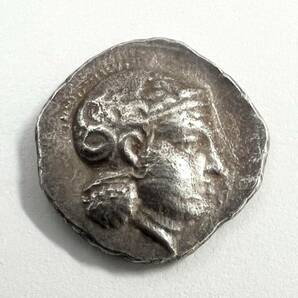 古代ギリシア 銀貨 コイン オボル ヘミドラクマ アンティークコイン 古代ギリシャ アテネ神 古代コイン の画像1