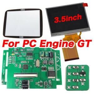 DIY PC ENGINE GT VIDEO BOARD PCB PCエンジンGT用ビデオ変換基盤+液晶+ガラスレンズ
