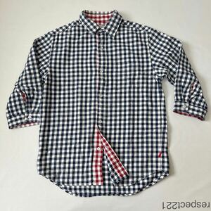 Mサイズ STUSSY Kit Plaid 七分袖 Shirt ( ステューシー チャプト 長袖 チェック ネル シャツ 周年 記念 限定 レア ) ④