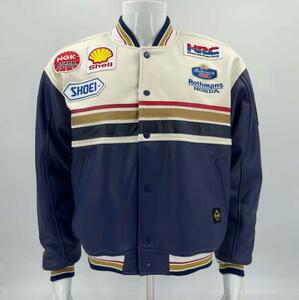 【セール】新品 正規品 Rothmans Honda Racing 刺繍 ワッペン多数 レザー ジャケット