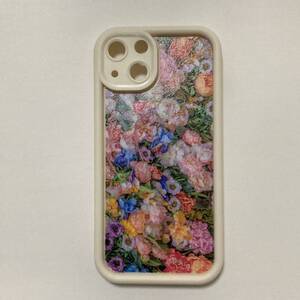 iPhone13ケース　スマホケース　小花柄　花柄　春コーデ カラフルかわいい 花畑 ホワイト 植物 自然 ソフトケース　花 送料無料