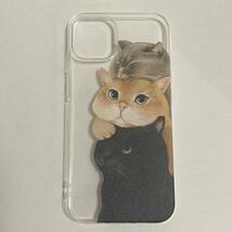 iPhone14ケース 猫のスマホケース　cat かわいい 可愛い癒し ねこ アニマル 動物ネコ イラスト キャラクター シリコンケース_画像1