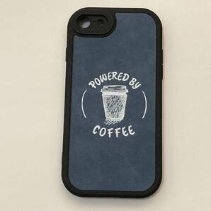 コーヒー ドリンク柄 iPhoneケース 7/8/SE2.3用 カフェ おしゃれ コーヒー ネイビー ブラック 大人デザインの画像1