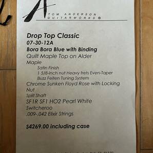 ☆☆Tom Anderson Drop Top Classic Bora Bora Blue 2012年製中古キラートップ☆☆の画像7