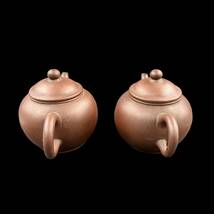 【KF2176】朱泥 一対 在銘 後手急須 唐物 茶器 茶道具 中国古玩 煎茶道具 _画像3