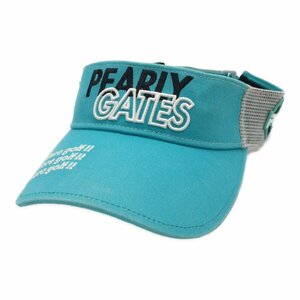 coco★パーリーゲイツ★PEARLY GATES★メッシュサンバイザー★ブルー水色★フリー★中古※レターパックプラス発送可★89278