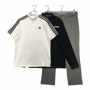 coco★コーディネートセット★アディダス★adidas★半袖/長袖ポロ×ロングパンツ★コースデビュー★O(LL)/大きい★中古★90032