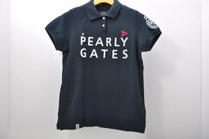 coco★パーリーゲイツ★PEARLY GATES★半袖ポロシャツ★シンプル★紺★ネイビー★0(S)★中古※レターパックプラス発送可★77374