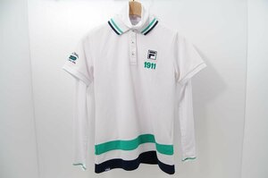 coco★フィラ★FILA★半袖ポロシャツ★重ね着★2枚セット★白★ホワイト★L★USED※ネコポス発送可★63321