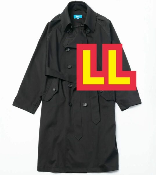 【新品】WWS ワークウェアスーツ 洗えるトレンチコート LL ブラック 黒 ロングコート ウォッシャブル アウター