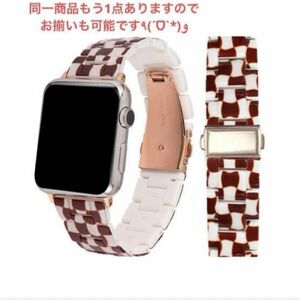 ★新品未使用★スマートウォッチ樹脂ベルト22mm交換ベルトおしゃチェックブラウン バンド Watchかわいいお揃いペア