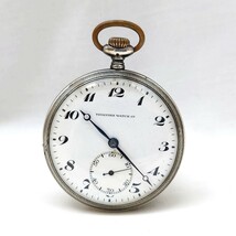 タバン TAVANNES 懐中時計 0.900 銀 アラビア 白文字盤 犬印 グランプリ パリ 1889 スモセコ 稼働 手巻き 時計 ヴィンテージ hgs71_画像1