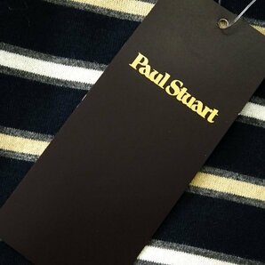 新品 ポールスチュアート ロゴ刺繍 ボーダー ヘンリーネック カットソー M 紺 【I40507】 Paul Stuart メンズ ロンT シャツ 長袖 コットンの画像8