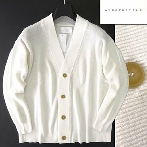  new goods gim Aeropostale 12G Popcorn braided knitted cardigan L white [I58398] spring summer men's AEROPOSTALE Jim sweater summer 