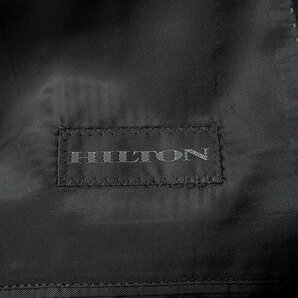 新品 ヒルトン 春夏 ストライプ ウール 2パンツ スーツ A7 (LL) 黒 【J42052】 HILTON メンズ ストレッチ Super110's シングル ノータックの画像10