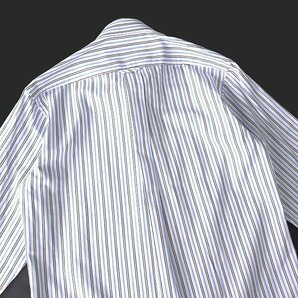 新品 POLO BCS ポロ ストライプ柄 コットン ツイル BD シャツ L 白 黒 水色 【NXE080_10】 メンズ 刺繍 ボタンダウン オールシーズンの画像3