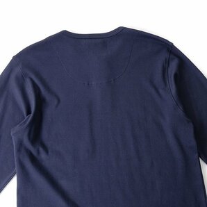新品 ダックス ハウスチェック 45周年記念 超長綿 スムース ヘンリーネック カットソー M 紺 【I44500】 DAKS LONDON 秋冬 メンズ Tシャツの画像3