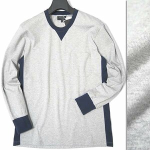  new goods Epoca womo gadget attaching bai color pocket T-shirt M ash navy blue [I44246] EPOCA UOMO men's long T cut and sewn long sleeve long sleeve 