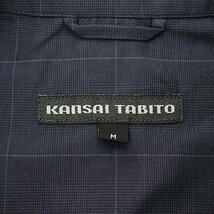 新品 カンサイ タビト コットン ナイロン グレンチェック ブルゾン L 紺 【TDE345_68】 春夏 メンズ KANSAI TABITO カンサイヤマモト_画像10