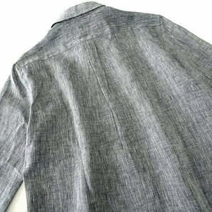 新品 1.5万 コルシーニ 日本製 盛夏 リネン シャンブレー カッタウェイ シャツ L 紺 【I49683】 CORSINI gim 麻100% サマー メンズの画像4