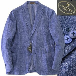  new goods 17.6 ten thousand ko Rene rear -niIDlinen Anne navy blue BLEISURE jacket 52(XXL) blue [J59985] Italy spring summer men's CORNELIANI blaser 