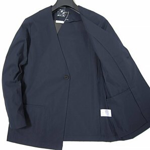 新品 イネドオム ストレッチ ノーカラー ジャケット L 紺 【J53412】 INED HOMME 春秋 メンズ カジュアル オンオフ兼用の画像3