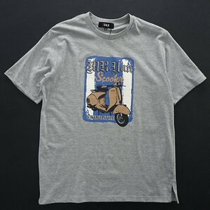 新品 ミスターヴァン 24年春夏 スクーター プリント カットソー L 灰 【VA1742007_97】 MR.VAN メンズ 半袖 丸首 Tシャツ バイク コットンの画像1