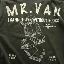 新品 ミスターヴァン 24年春夏 ブックス プリント カットソー LL 深緑【VA1742008_98】 MR.VAN メンズ 半袖 丸首 Tシャツ ブランド コット_画像4
