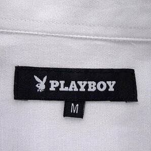 新品 プレイボーイ 24年春夏 オックスフォード シャツ M 白 【1023_07】 PLAYBOY メンズ 長袖 ボタンダウン コットン オックス バニーの画像10