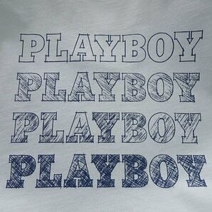 新品 プレイボーイ 24年春夏 グラフィック スウェット LL 水色【41022_76】 PLAYBOY ロゴ 長袖 コットン スエット トレーナー メンズの画像4